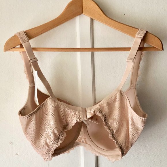 New NWT Simone Perele Caressance 3D Plunge Bra Nude Peau Rose 34F - Picture 7 of 16